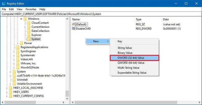 disablecmd-registry-key-windows-10