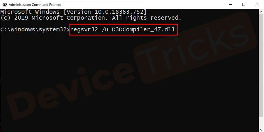 regsvr32-u-d3dcompiler_47.dll-command