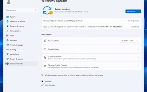windows 11 build 25272 发布——新功能和改进