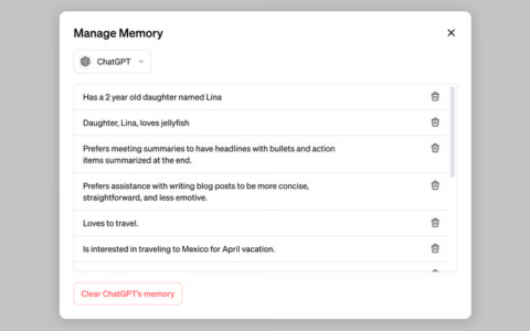 chatgpt 正在推出“记忆”功能，让您的回复更加个性化