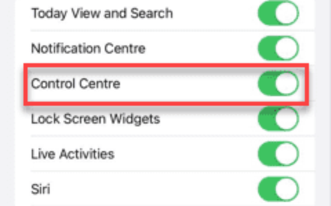 “控制中心”未显示在锁定屏幕上：修复