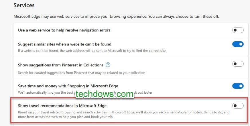 micorsoft-edge-travel-recommendations-setting-1