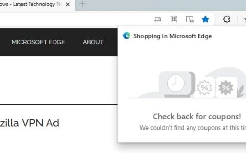 microsoft edge 获取旅行推荐和购物按钮