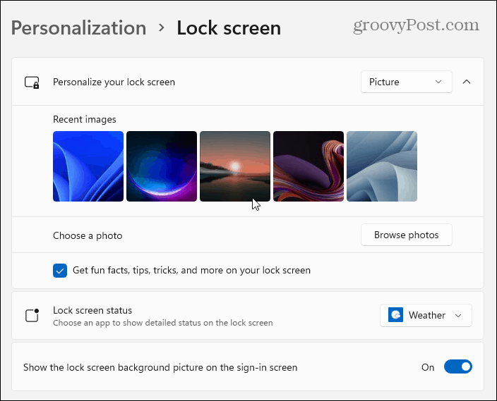 select-image-lock-screen