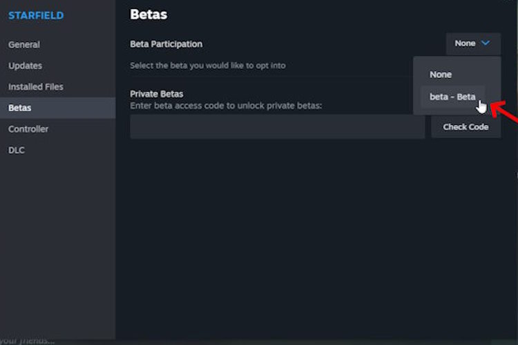 select-the-beta-update-to-download-the-dlss-update-for-starfield-1